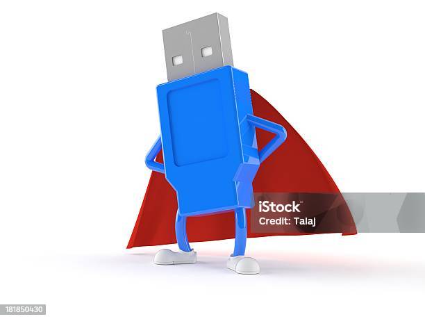 Usb Stock Photo - Download Image Now - Blue, Cartoon, Characters