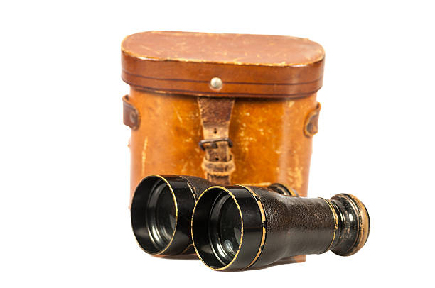 istock Antique WWI Binoculars and Case on Pure White Background 181850533