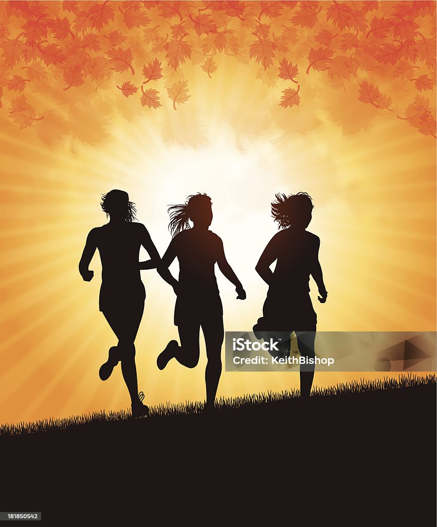 Femme jogging à l'automne - clipart vectoriel de Adolescent libre de droits