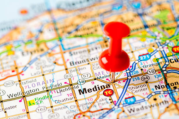 istock US capital cities on map series: Medina, Ohio 181850662