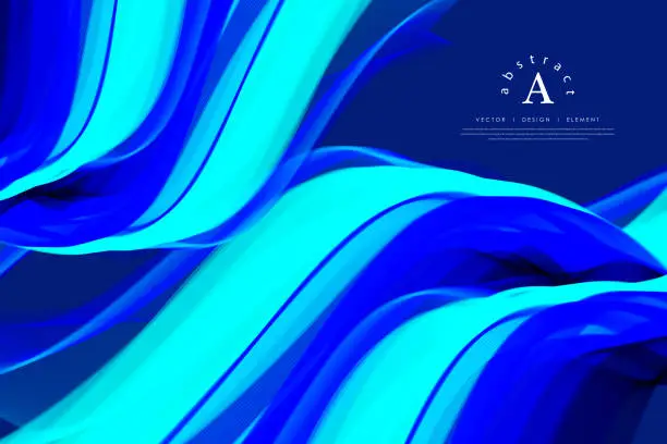 Vector illustration of 3D abstract wavy background with modern gradient colors.