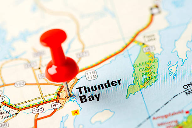us-hauptstadt auf karte serie: thunder bay, ontario, kanada - capital cities fotos stock-fotos und bilder