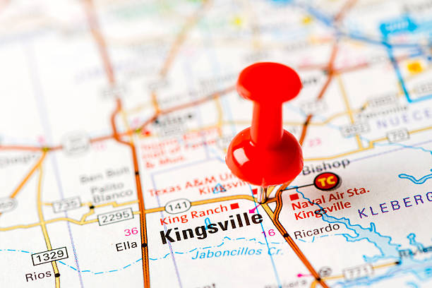 istock US capital cities on map series: Kingsville, TX 181850954