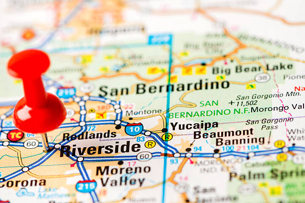 istock US capital cities on map series: Riverside, CA 181850991