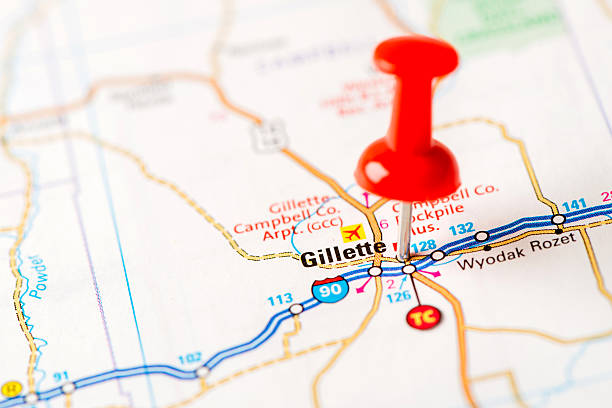 istock US capital cities on map series: Gillette, WY 181851047