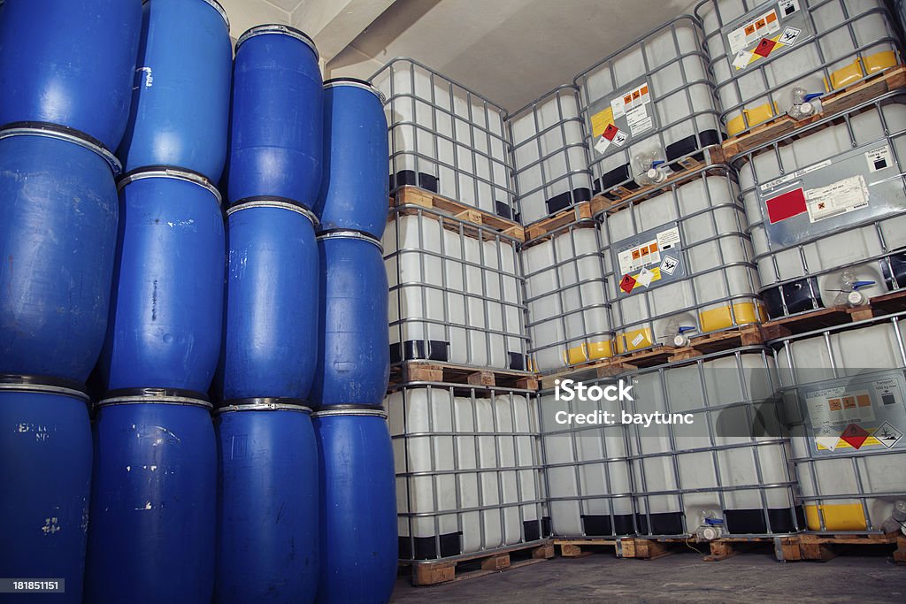 Industrial -Chemical plastic Canister Toxic Waste Stock Photo