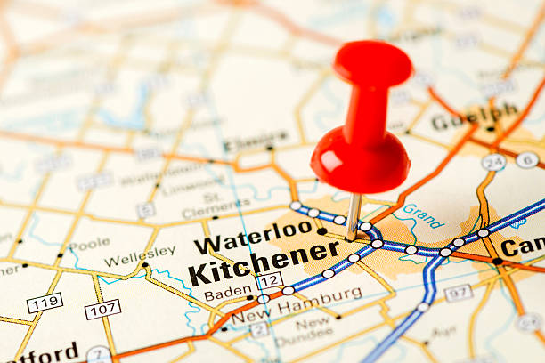 istock US capital cities on map series: Kitchener, Ontario 181851377