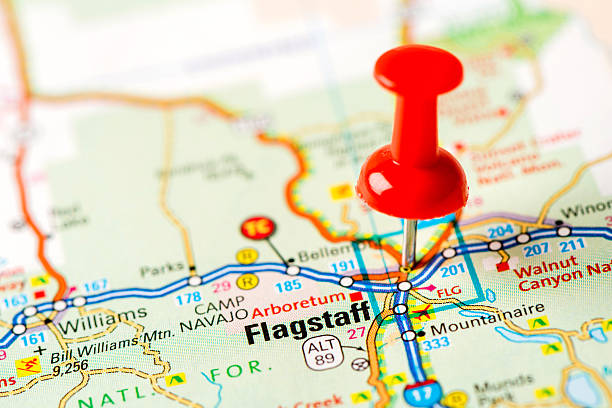 istock US capital cities on map series: Flagstaff, AZ 181851400