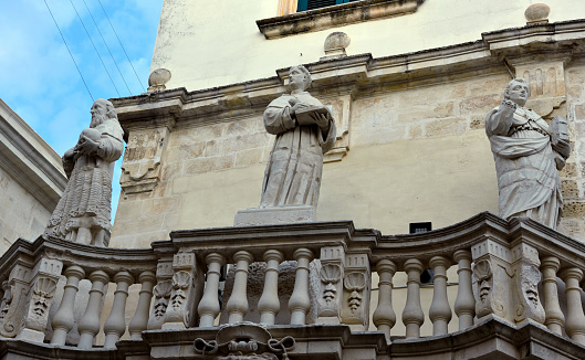 statues in the cathedral square Lecce Italy