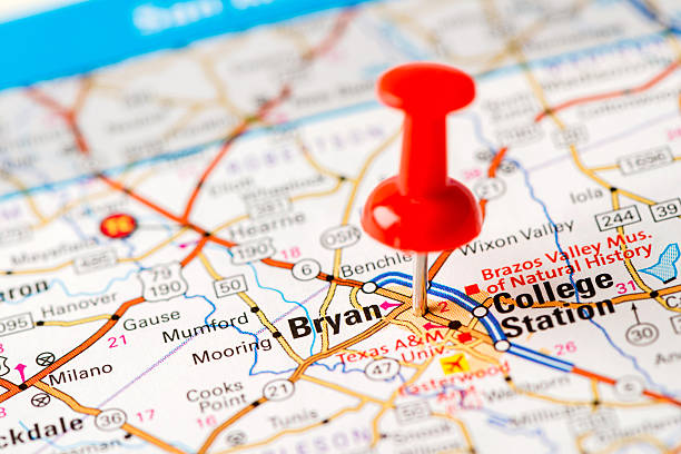 istock US capital cities on map series: Bryan, TX 181851485