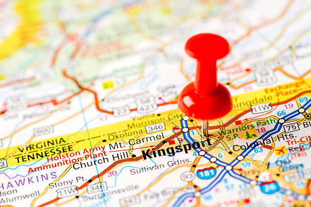 istock US capital cities on map series: Kingsport, TN 181851486