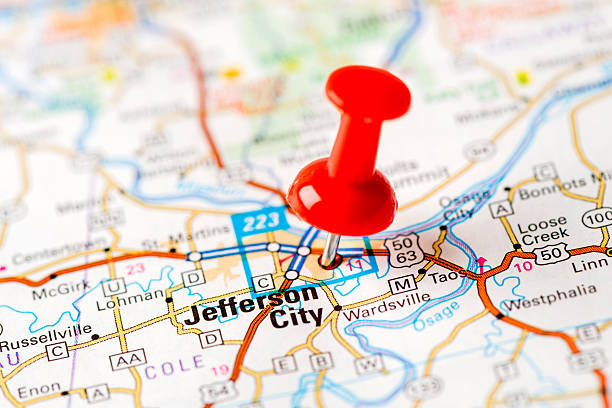 istock US capital cities on map series: Jefferson City, MO 181852047