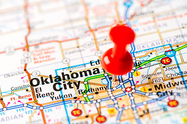 istock US capital cities on map series: Oklahoma City, OK 181852063