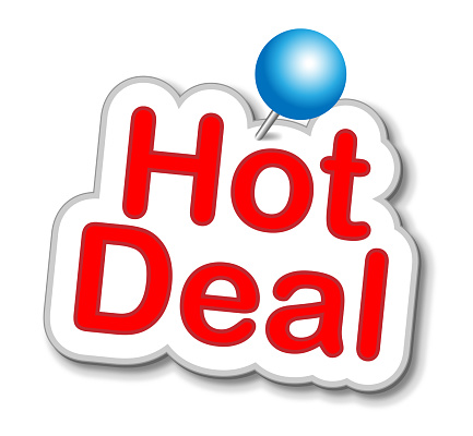 Hot Deal Sticker With Push Pin.