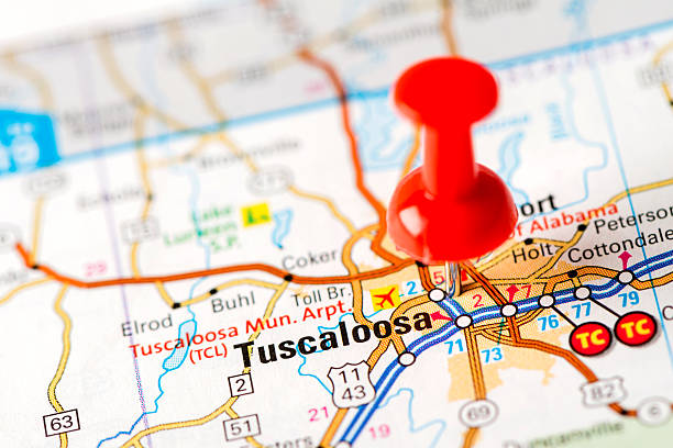 nós capitais internacionais no mapa série: tuscaloosa, ms - capital cities imagens e fotografias de stock