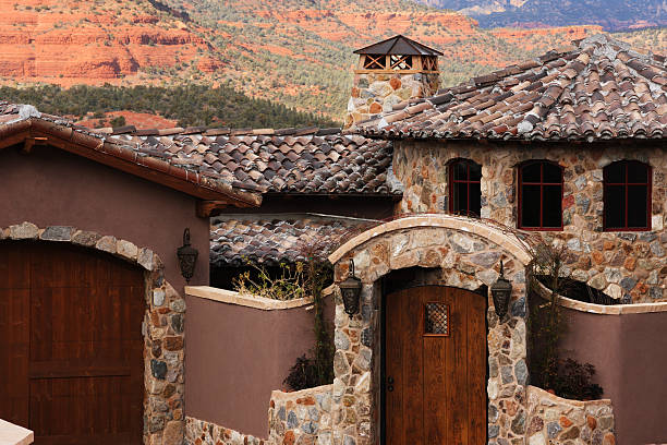 istock Villa Mansion Home Stone Stucco Architecture 181852685