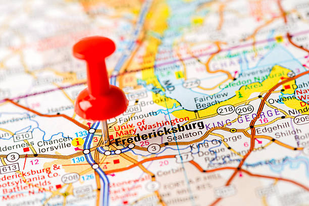 istock US capital cities on map series: Fredericksburg, VA 181852900