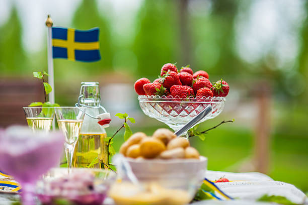 smörgåsbord com em conserva arenque e fotos - swedish culture imagens e fotografias de stock