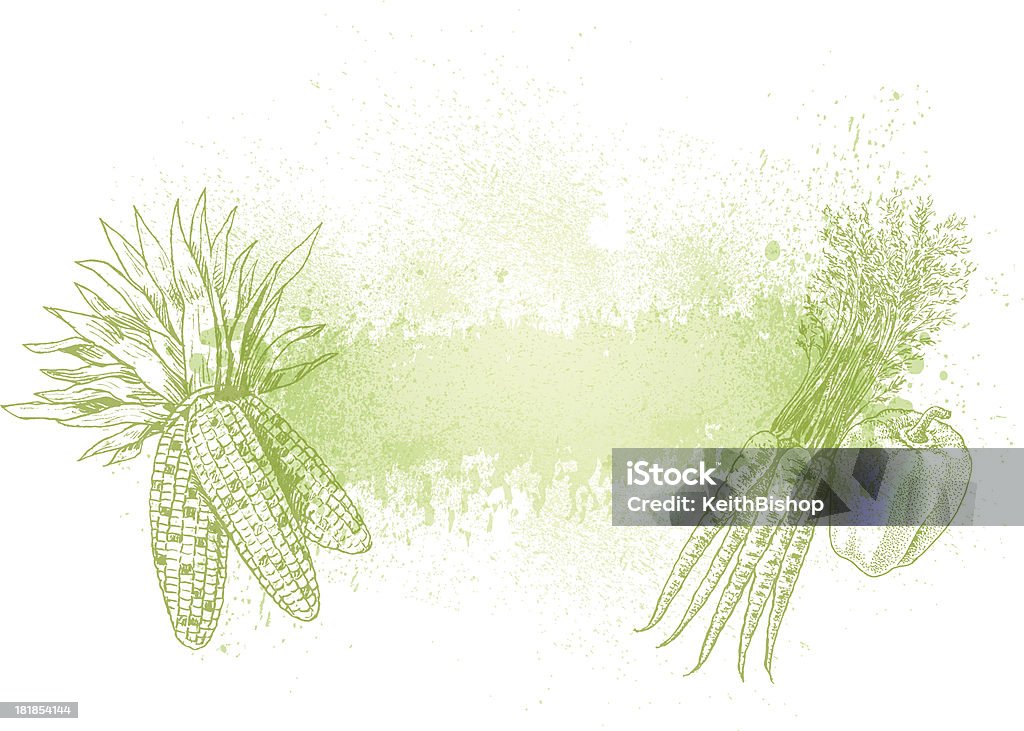 Fond de légumes-Corn, carottes, le poivron vert - clipart vectoriel de Récolter libre de droits