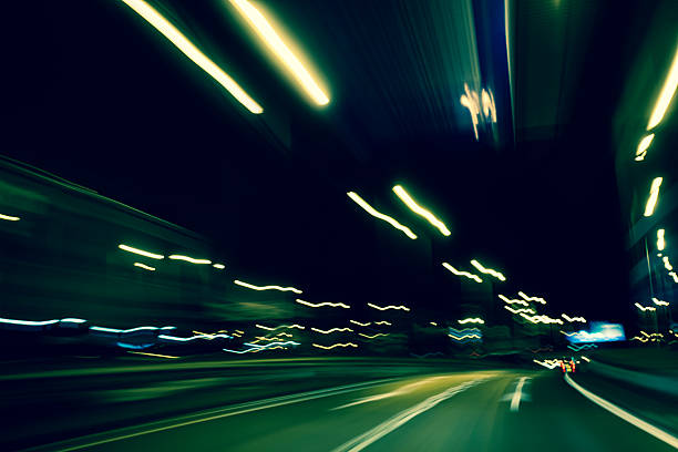 istock Dark highway at night, with streaks of light 181854273