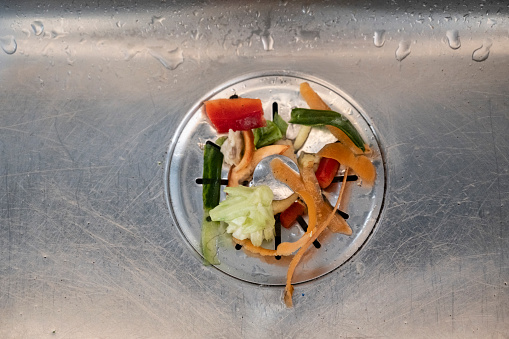 Green waste in the sink