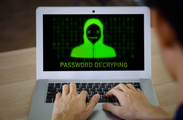 istock A man is working on a laptop, decrypting a password displayed on the screen. 1818556944
