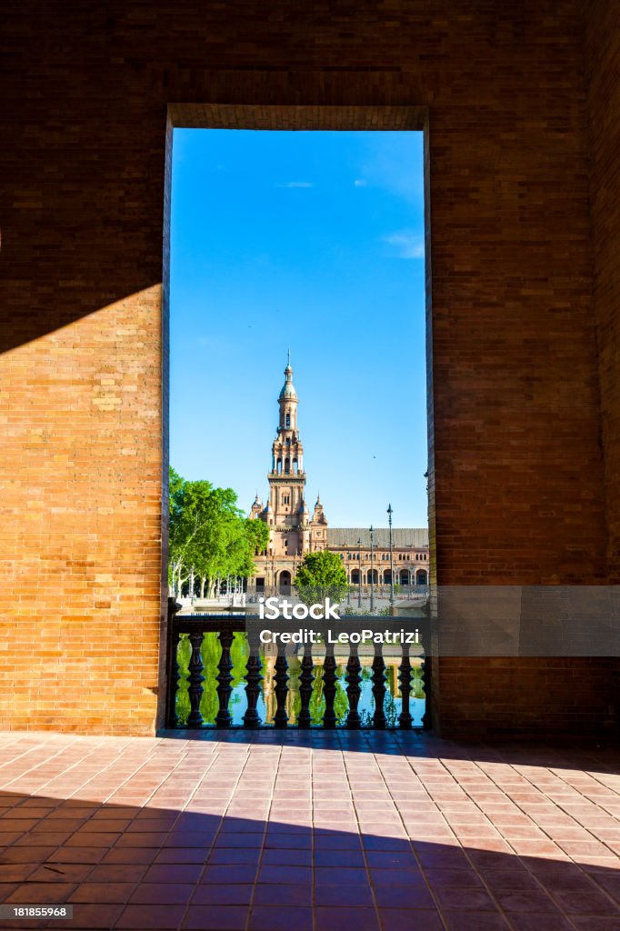 Balkon zur Plaza de España in Sevilla - Lizenzfrei Andalusien Stock-Foto