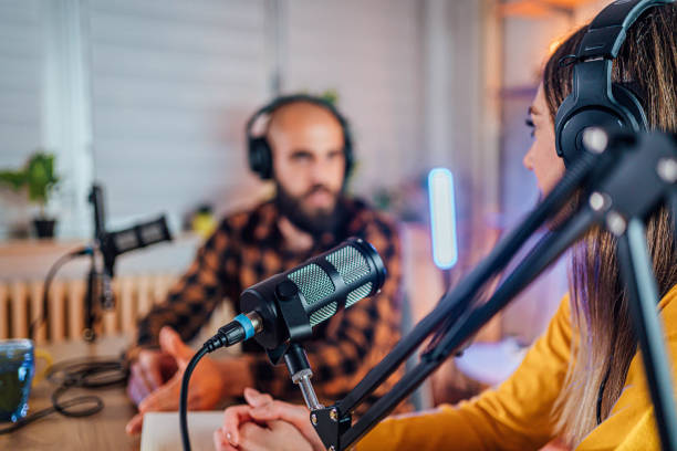 istock Colleagues recording podcast together 1818560227