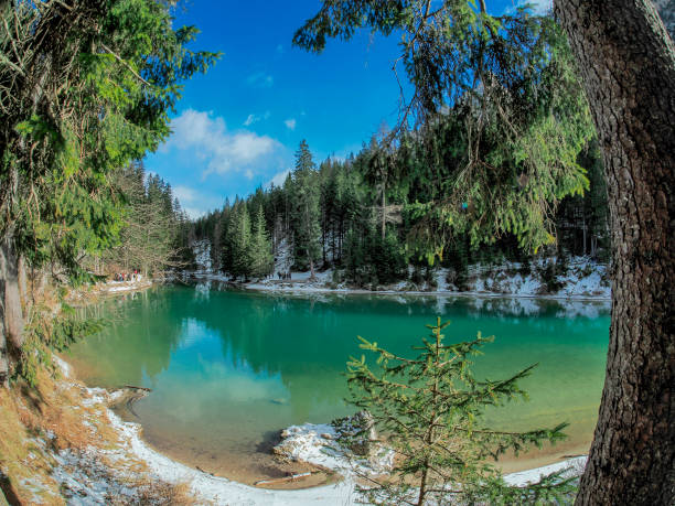 istock braies lake view in winter season 1818560238