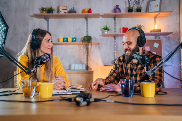 istock Colleagues recording podcast together 1818560679