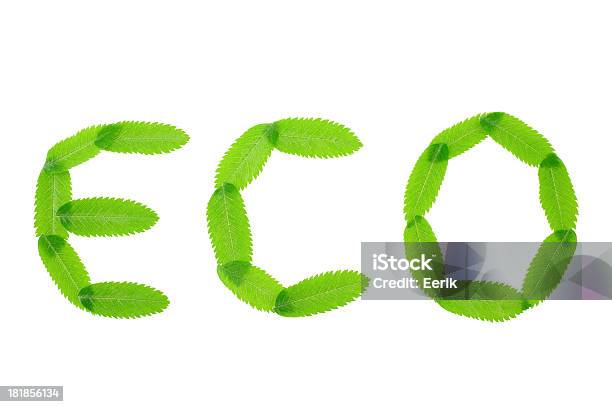 Eco Testo - Fotografie stock e altre immagini di Alfabeto - Alfabeto, Ambiente, Bianco