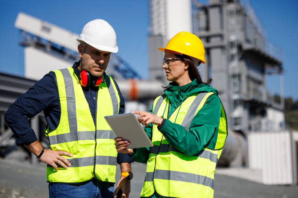 istock Engineers discussing at industrial facility 1818561857