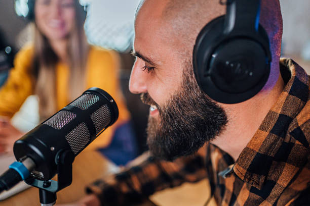 istock Radio host and guest recording interview 1818566896