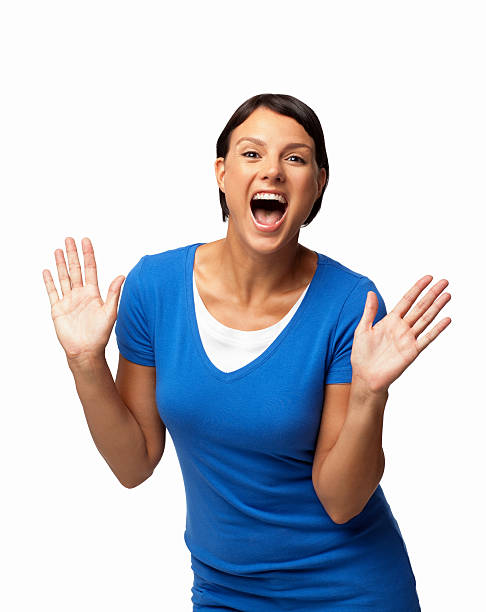istock Ecstatic Woman Screaming Out - Isolated 181856974