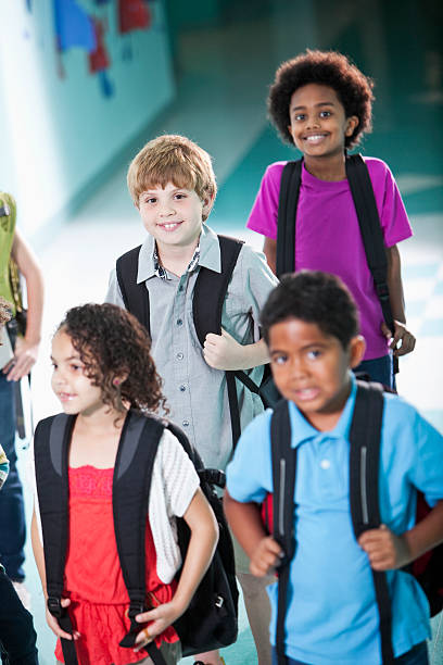 istock Group of elementary school children 181857156