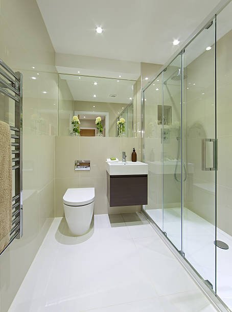istock bathroom with wide shower cubicle 181857198