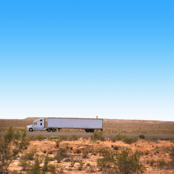 istock Truck running fast on US highway 181857293