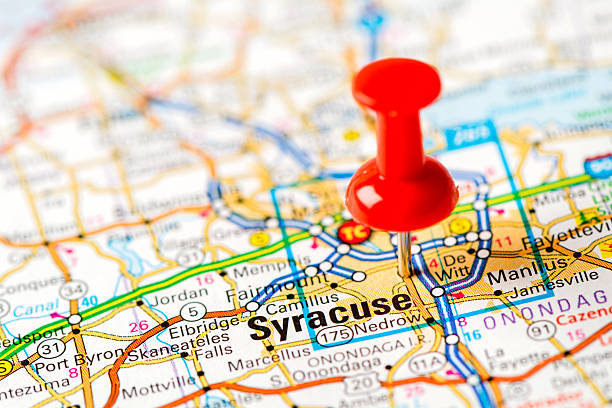 istock US capital cities on map series: Syracuse, NY 181857314