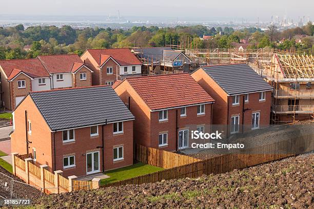 Row Of New Homes Stock Photo - Download Image Now - Moving House, UK, Building - Activity
