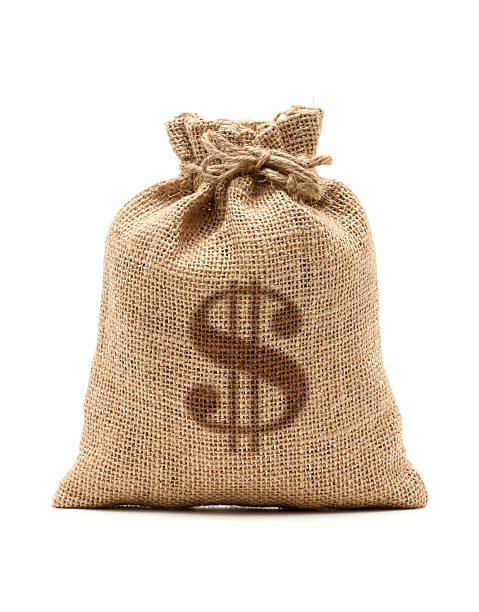 istock Money Bag with U.S. dollar isolated on white background 181857919