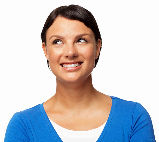 istock Happy Woman Looking Away - Isolated 181858262