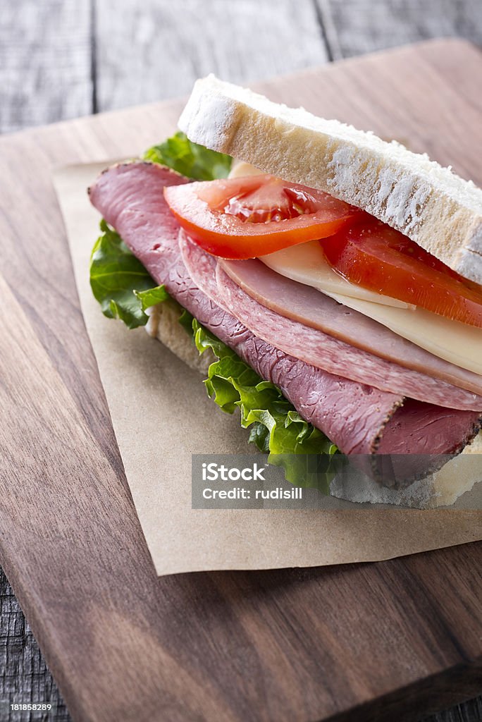 Italiano Ciabatta Sandwich - Foto stock royalty-free di Carne