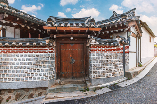 Bukchon Hanok Village is a residential neighborhood in Seoul, South Korea, There are many restored traditional Korean houses, making it a popular tourist destination.
