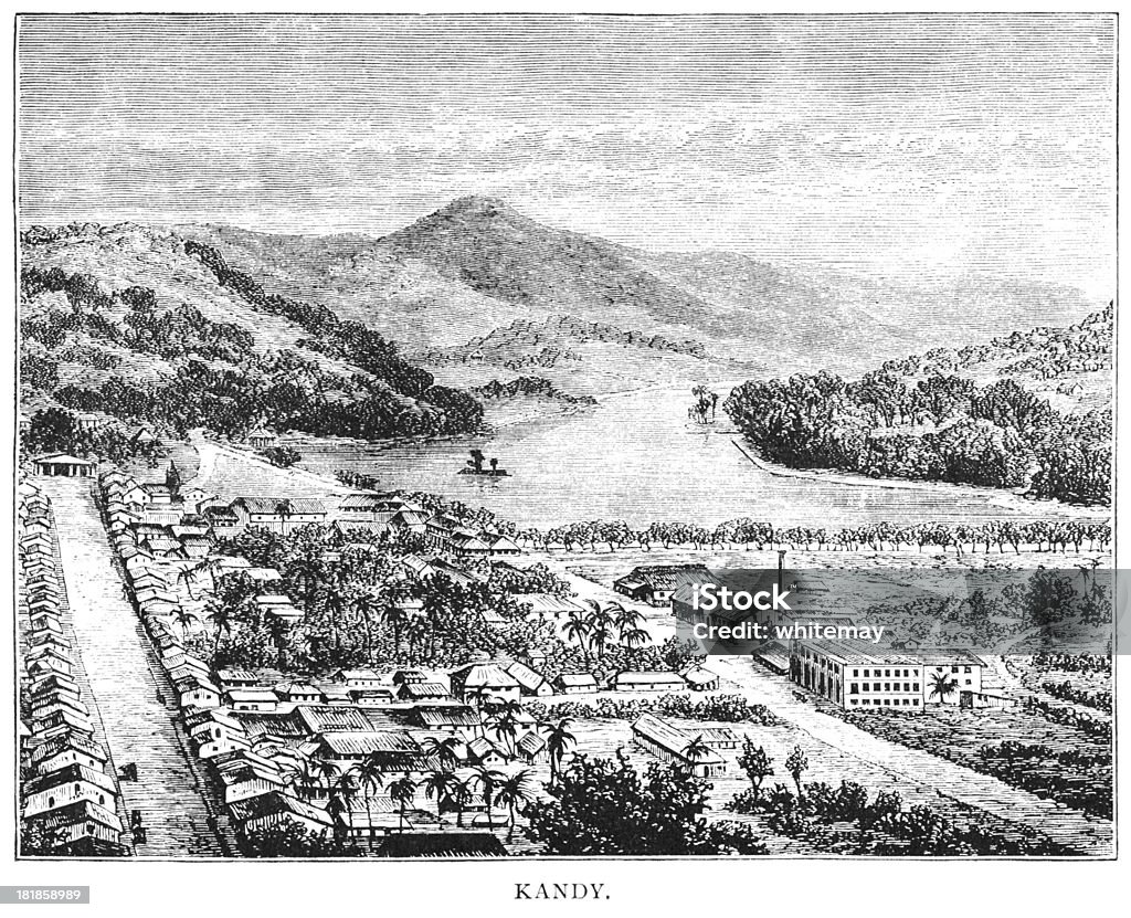 Kandy, Ceylon-Grabado victoriano - Ilustración de stock de Colonial libre de derechos