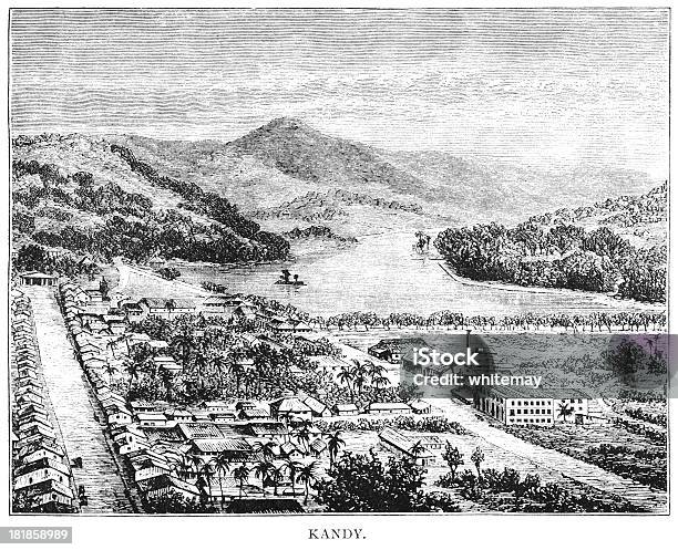 Kandy Ceylonvictorian Gravação - Arte vetorial de stock e mais imagens de Estilo colonial - Estilo colonial, Sri Lanka, 1880-1889