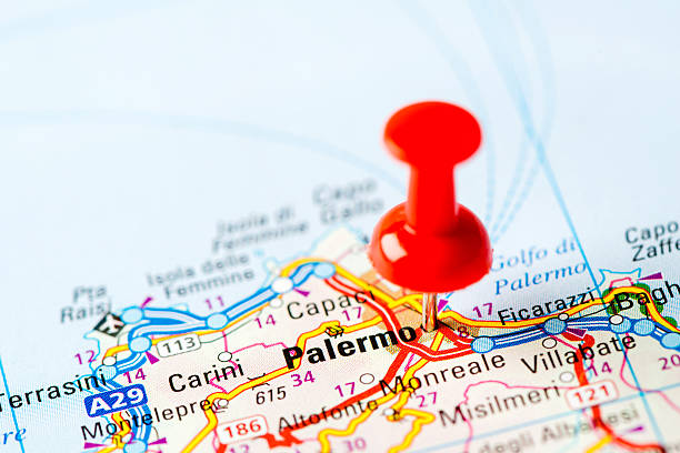 istock Europe cities on map series: Palermo 181859272
