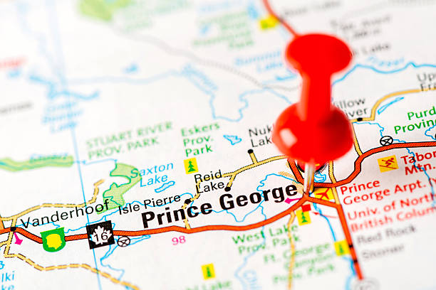 US capital cities on map series: Prince George, BC http://farm8.staticflickr.com/7189/6818724910_54c206caf8.jpg prince george photos stock pictures, royalty-free photos & images