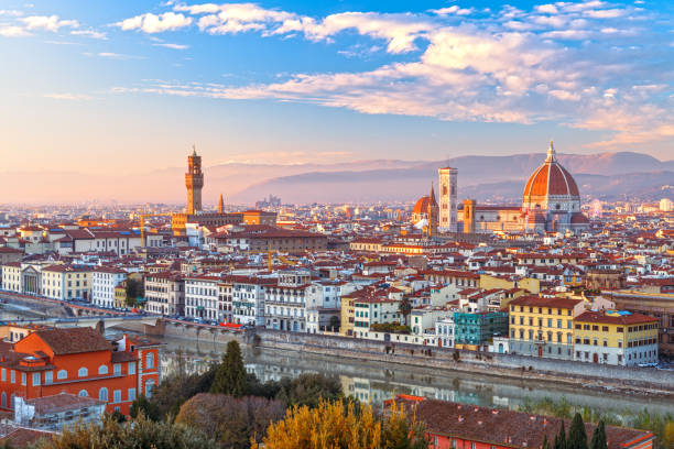 Florence, Italy Historic Town Skyline at Dusk