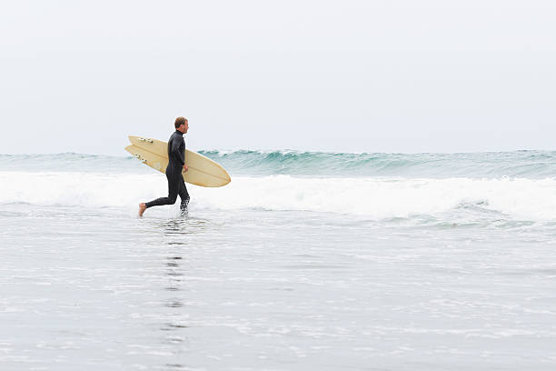 istock Surfer preparing to catch some waves at California beach 181859789