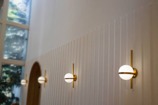 Interior of stylish white and green room